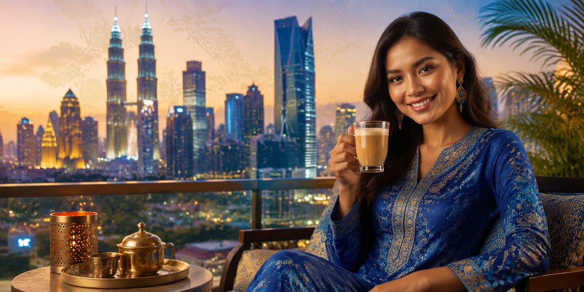 Pengguna VIP berbaju kurung menikmati bonus istimewa Perlawanan Langsung di jdl688 Kuala Lumpur